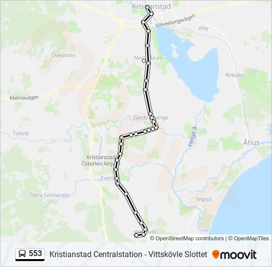 553 Rutt Tidtabeller, Hållplatser & Kartor Vittskövle Slottet