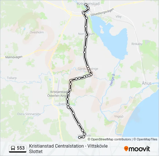 553 Bus Line Map