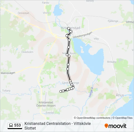553 Bus Line Map
