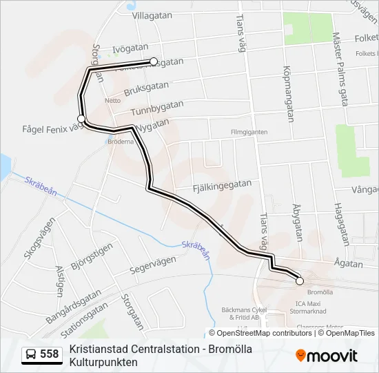 558 Bus Line Map