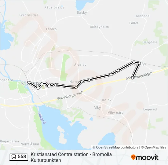558 Bus Line Map
