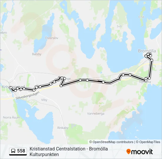 558 Bus Line Map