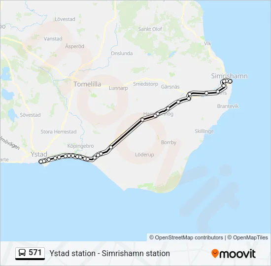571 Bus Line Map