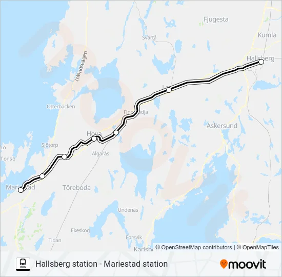 HALLSBERG STATION - MARIESTAD STATION  Line Map
