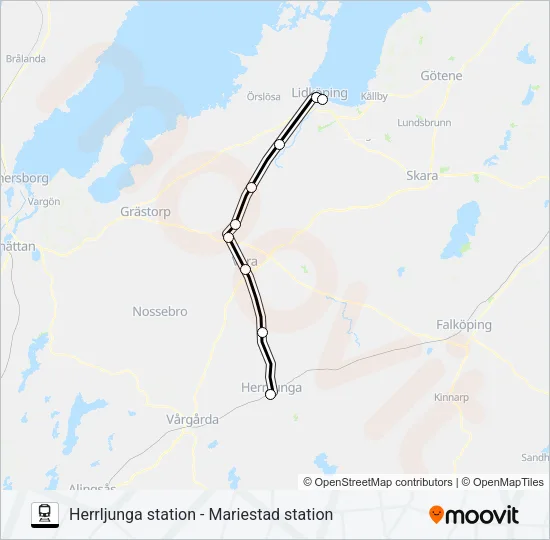 HERRLJUNGA STATION - MARIESTAD STATION  Line Map