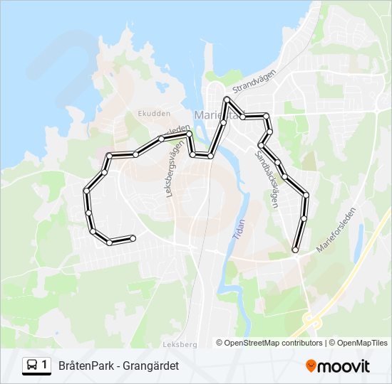 1 bus Line Map