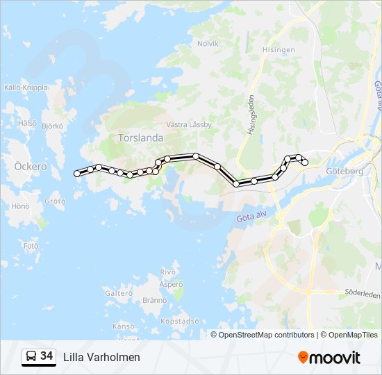 34 Route: Schedules, Stops & Maps - Lilla Varholmen (Updated)