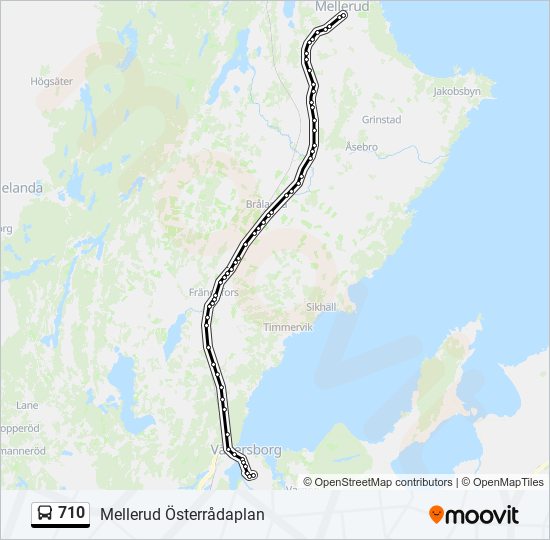 710 Route: Schedules, Stops & Maps - Mellerud Österrådaplan (Updated)