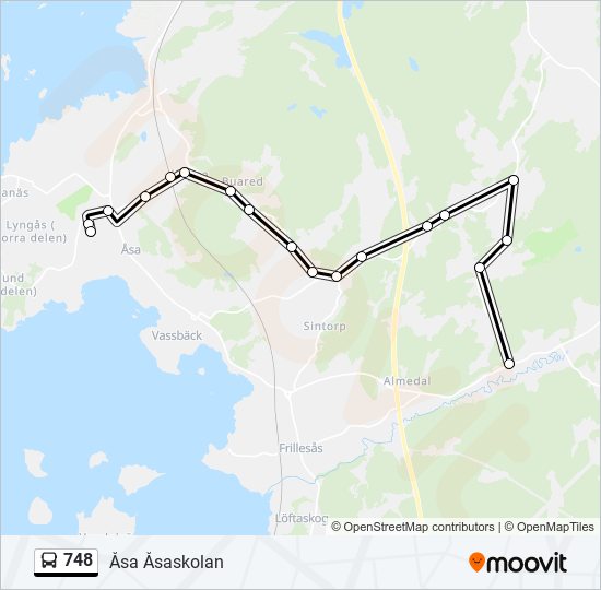 748 Route: Schedules, Stops & Maps - Åsa Åsaskolan (Updated)