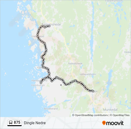 875 Bus Line Map