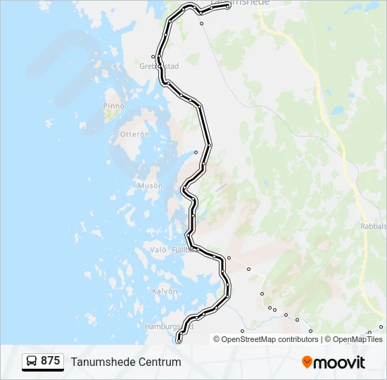 875 Bus Line Map