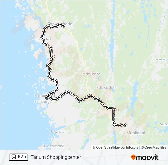 875 Bus Line Map