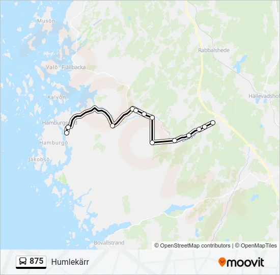 875 Bus Line Map