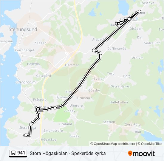 941 Rutt: Tidtabeller, Hållplatser & Kartor - Sandbacka (Uppdaterat)