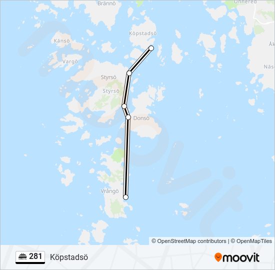 281 färja Linje karta