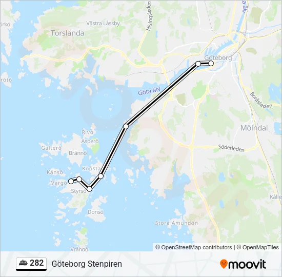 282 färja Linje karta