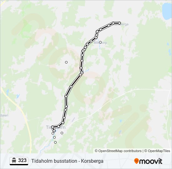 323 spårvagn Linje karta