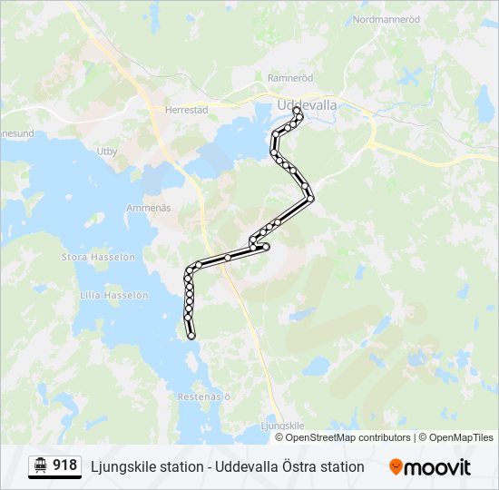 918 spårvagn Linje karta