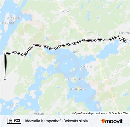 923 spårvagn Linje karta
