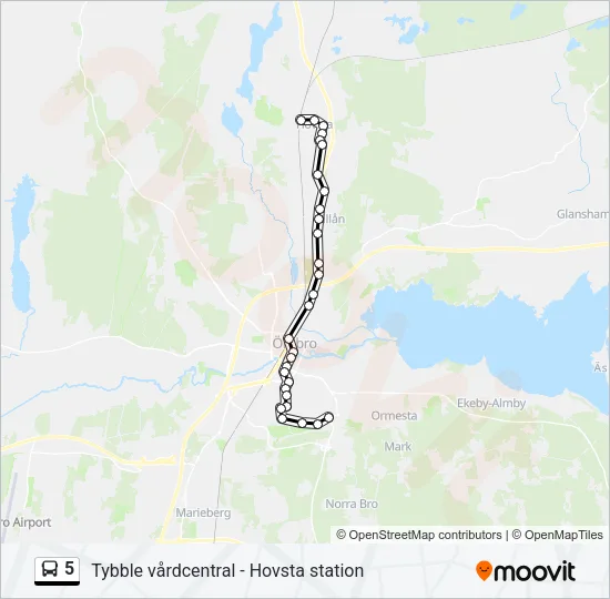 5 Bus Line Map