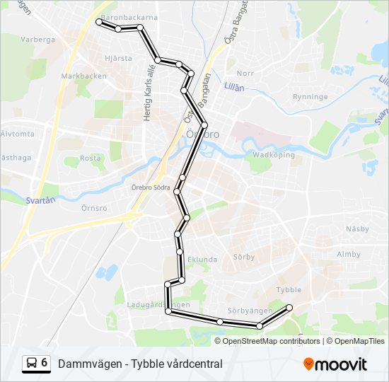 6 bus Line Map