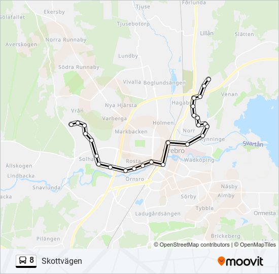 8 bus Line Map