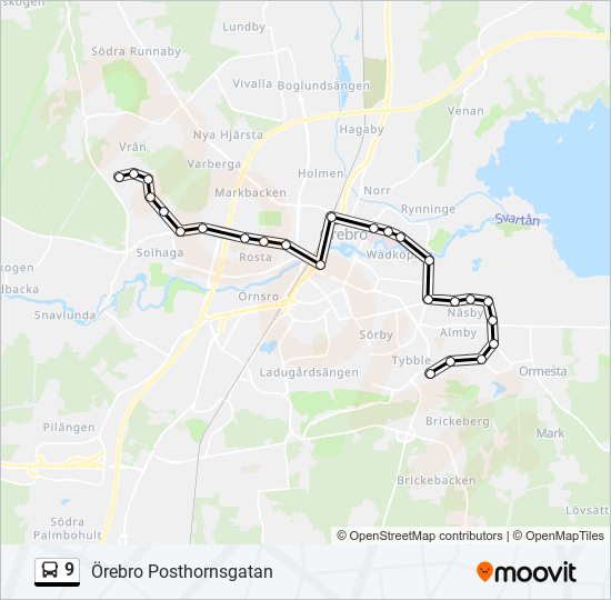 9 bus Line Map