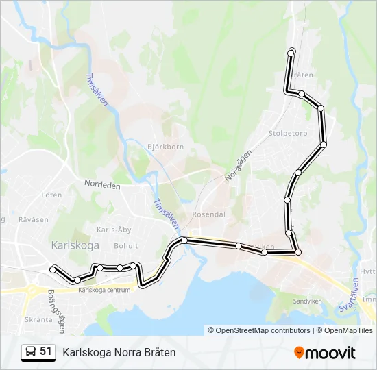 51 Bus Line Map