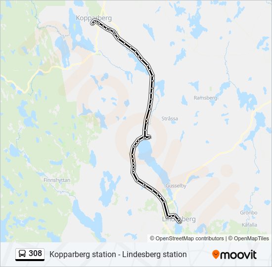 308 bus Line Map