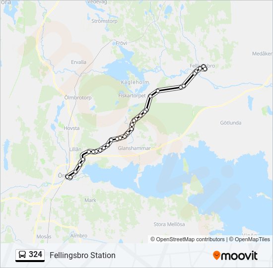 324 bus Line Map