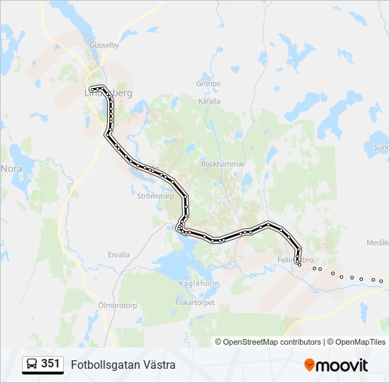 351 bus Line Map