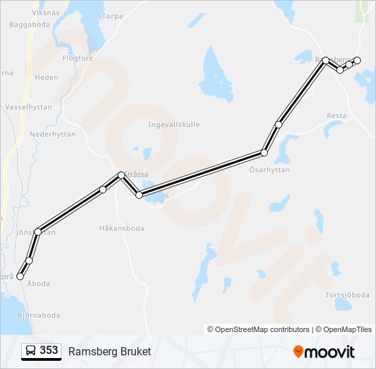 353 bus Line Map