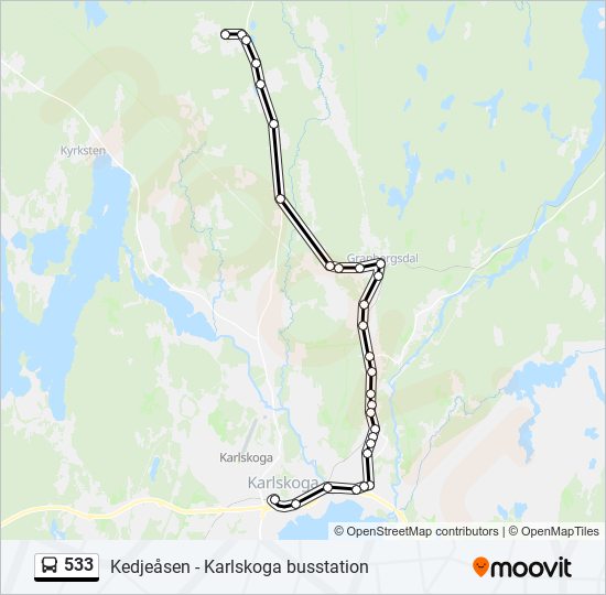 533 bus Line Map