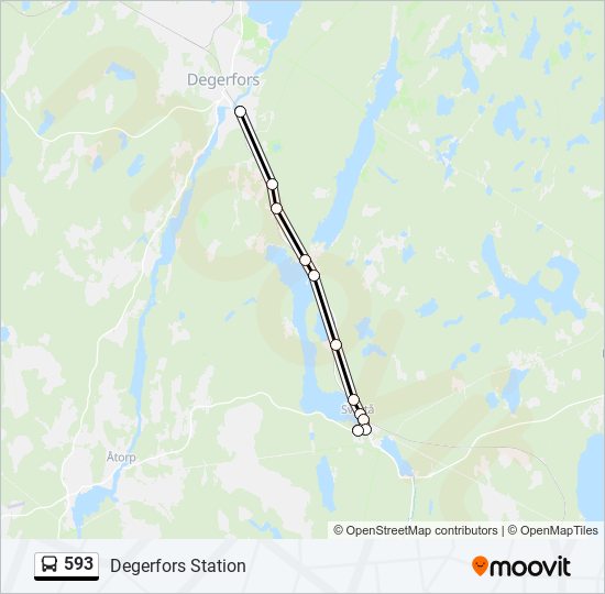 593 bus Line Map