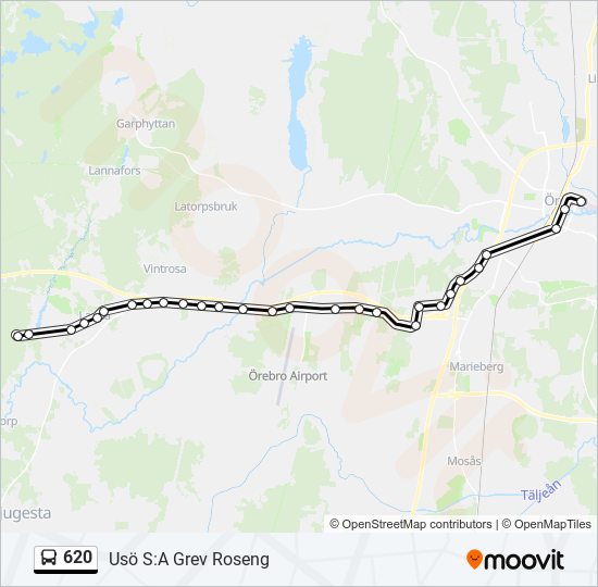 620 bus Line Map