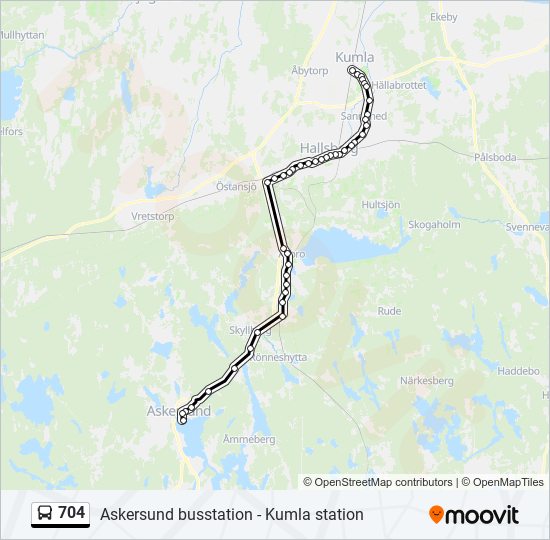 704 bus Line Map