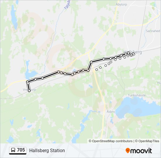 705 bus Line Map