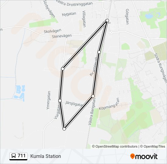 711 bus Line Map