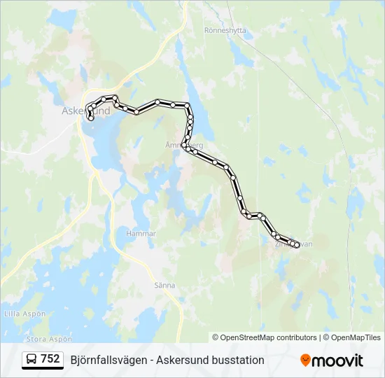 752 Bus Line Map