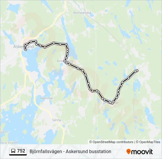 752 Bus Line Map