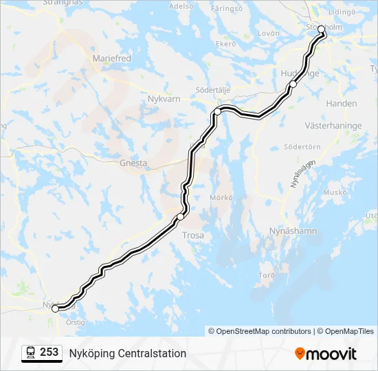 To 253 253 Route: Schedules, Stops & Maps - Nyköping Centralstation (Updated)
