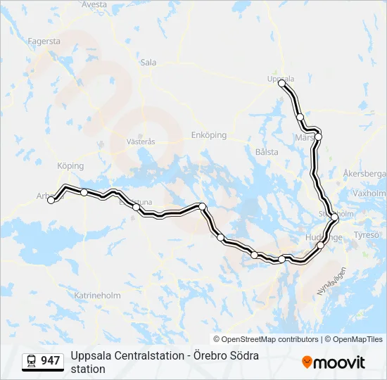 947 Train Line Map