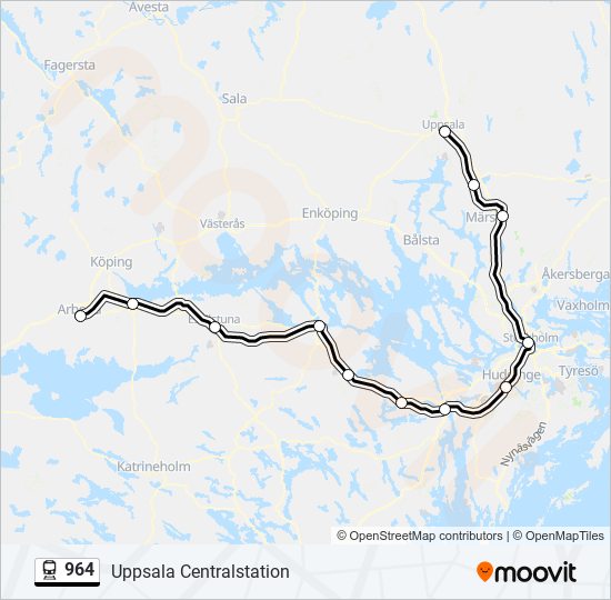 964 train Line Map