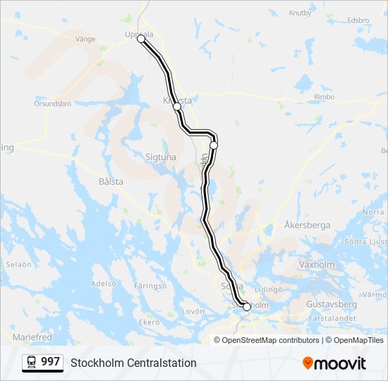 997 tåg Linje karta