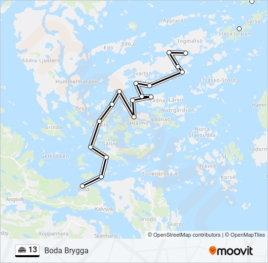 13 ferry Line Map