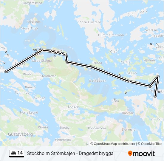 14 färja Linje karta