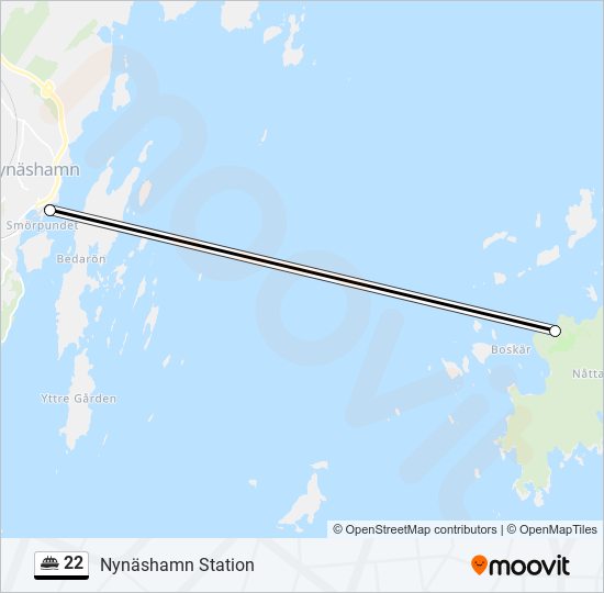 22 färja Linje karta