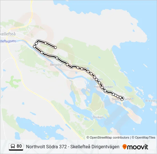 80 Bus Line Map