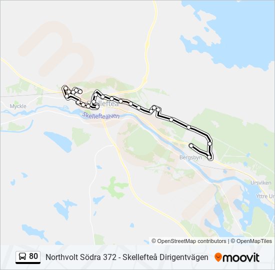 80 bus Line Map