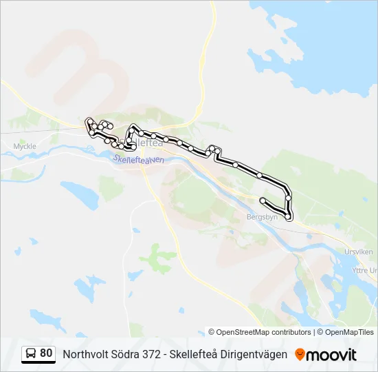 80 Bus Line Map